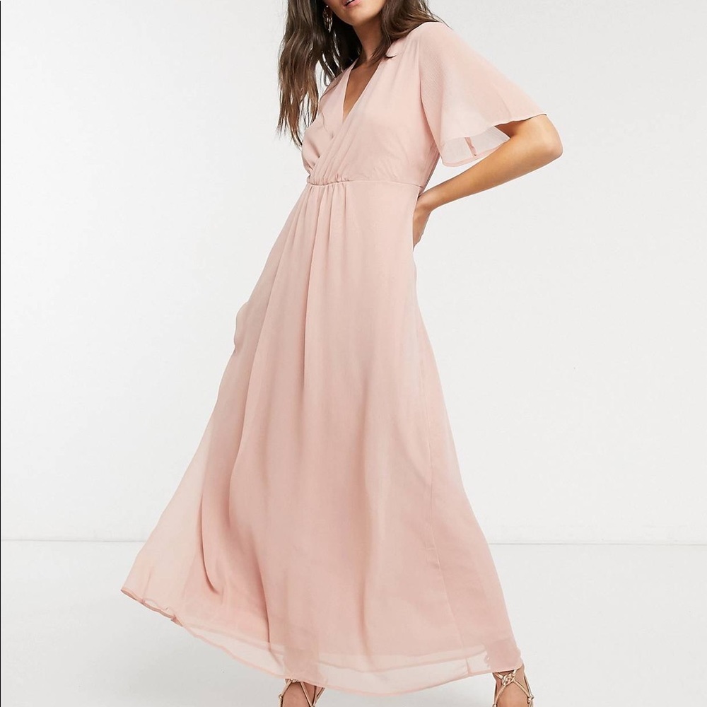 Asos maxi blush pink dress